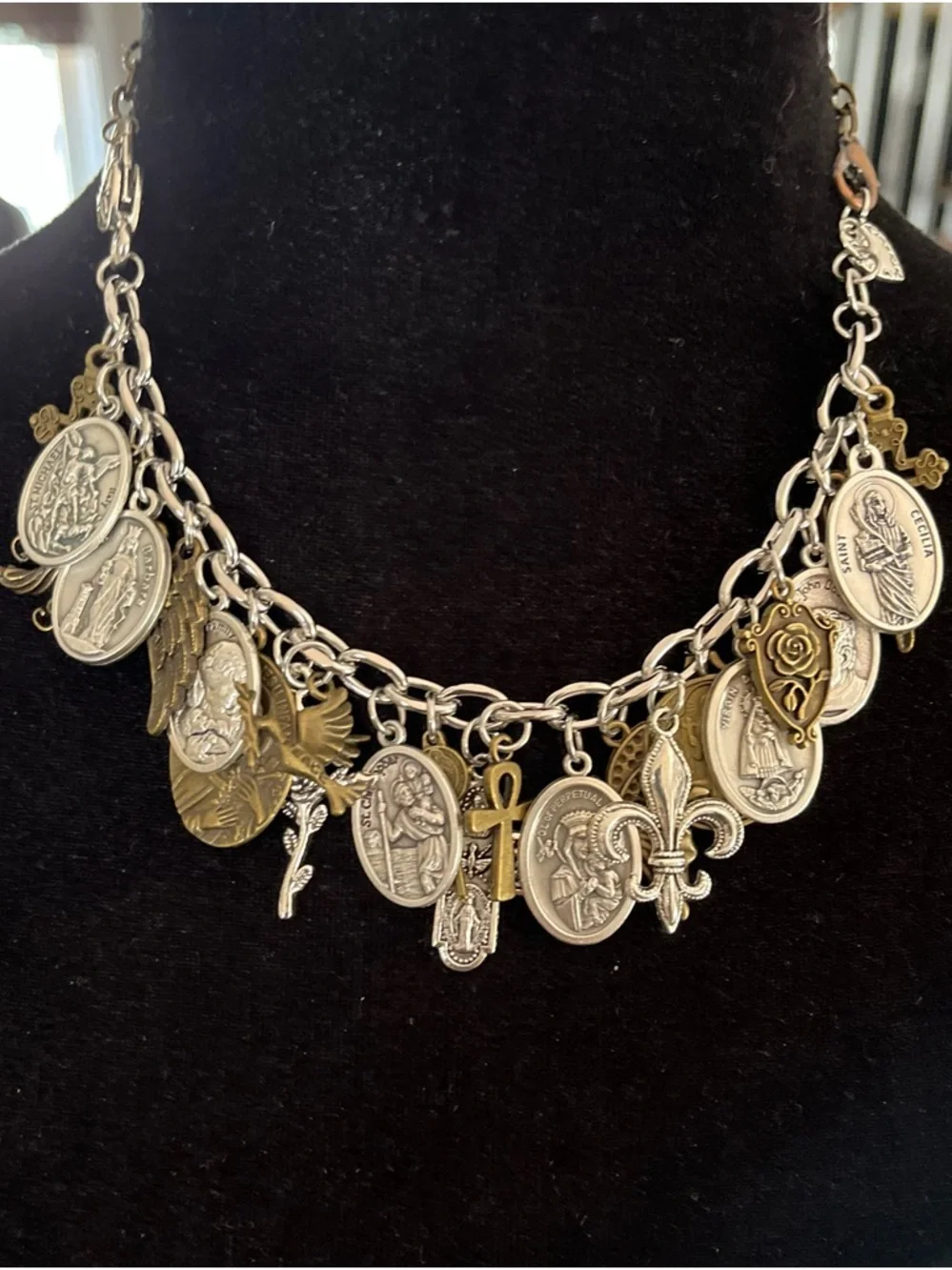 Charm Bracelet, Saints, Catholic Mixed Metals